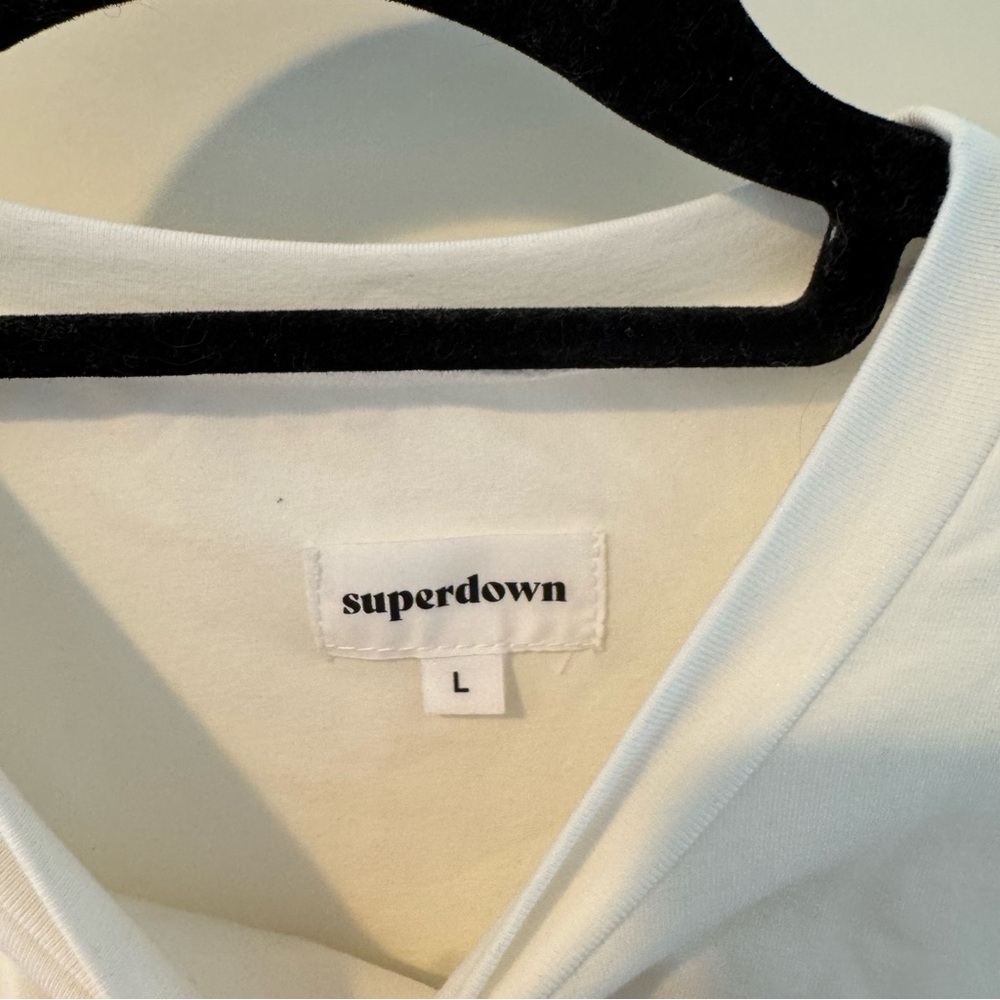 NWT Superdown White Maureen Jersey Mini Dress - Size L - Picture 9 of 10